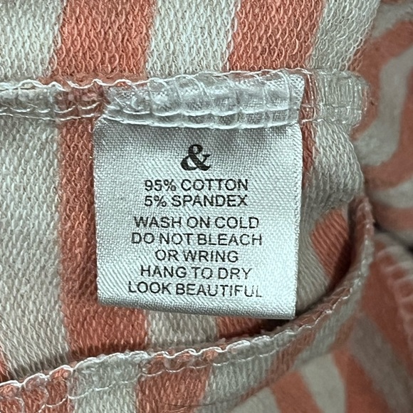 Ampersand Ave DoubleHood Sweatshirt Size M-Pink and Cream Stripe with Grey trim - Picture 6 of 6